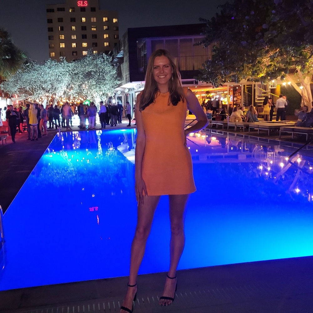 Zara orange upscale cocktail dress size large